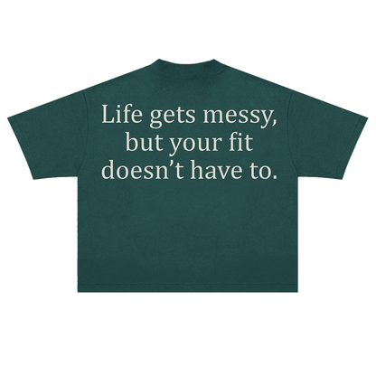 VAULT | MOSS GREEN BASIC TEE (BOXY FIT)