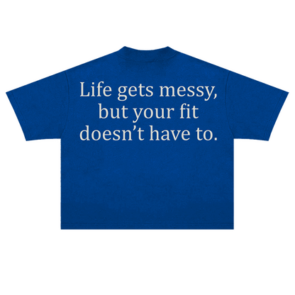 VAULT | BLUE BASIC TEE (BOXY FIT)